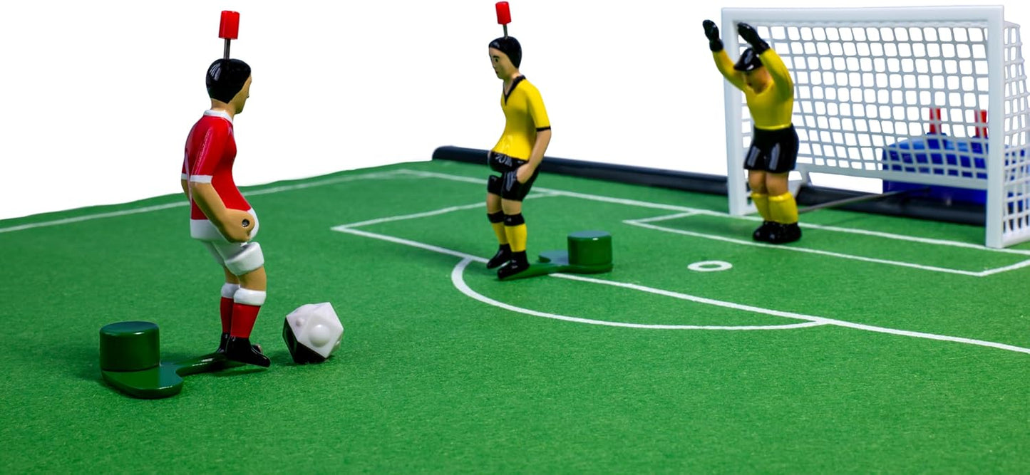 TIPP-KICK Classic Soccer Tabletop Game Set – Compact Felt Field, 2 Metal Kickers, 2 Diving Goalkeepers, Goals and Balls – Portable Family Toy for Kids and Adults, Authentic German Football Action